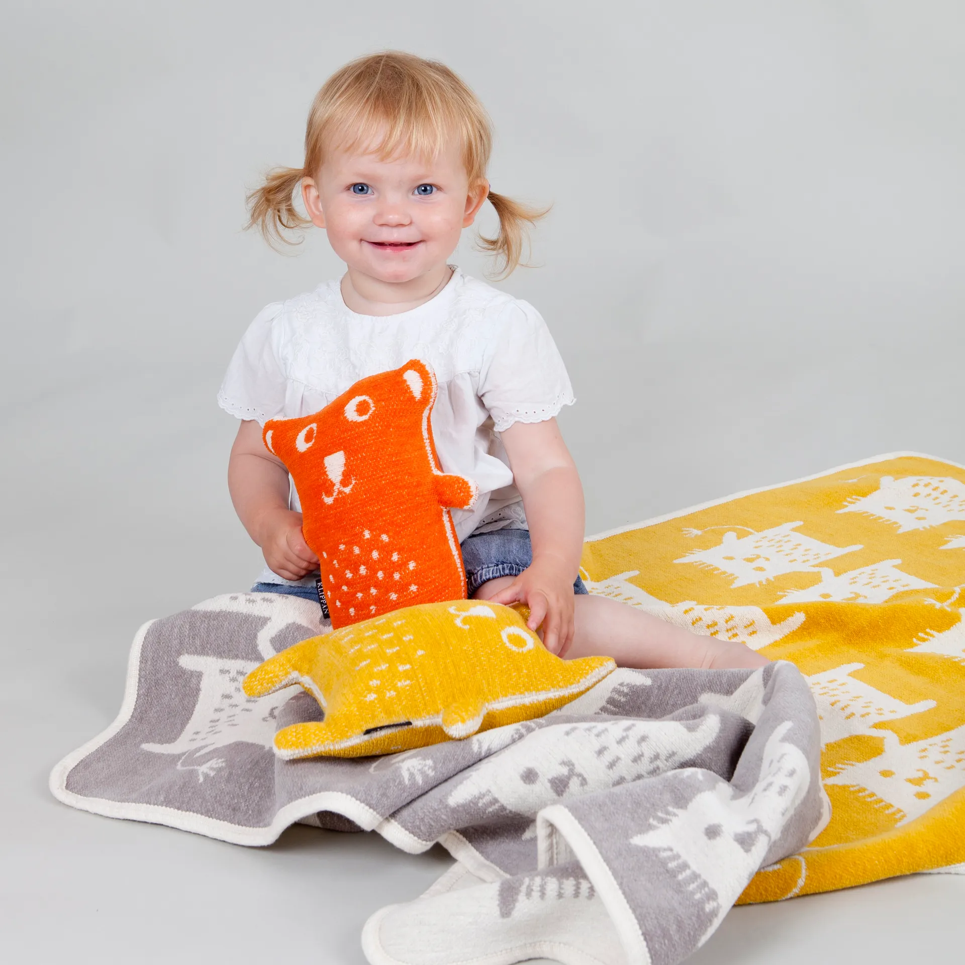 Little me chenille deken, geel Klippan Yllefabrik