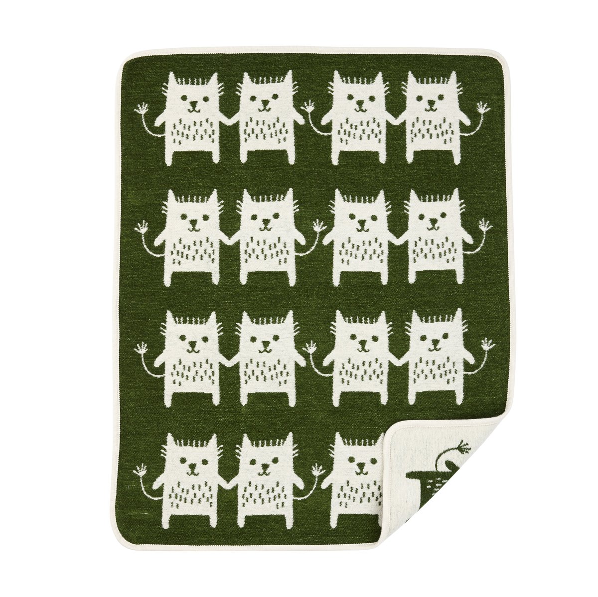 Klippan Yllefabrik Little me chenille deken groen | Scandinavisch Interieur | Katoenen dekens & spreien | Groen