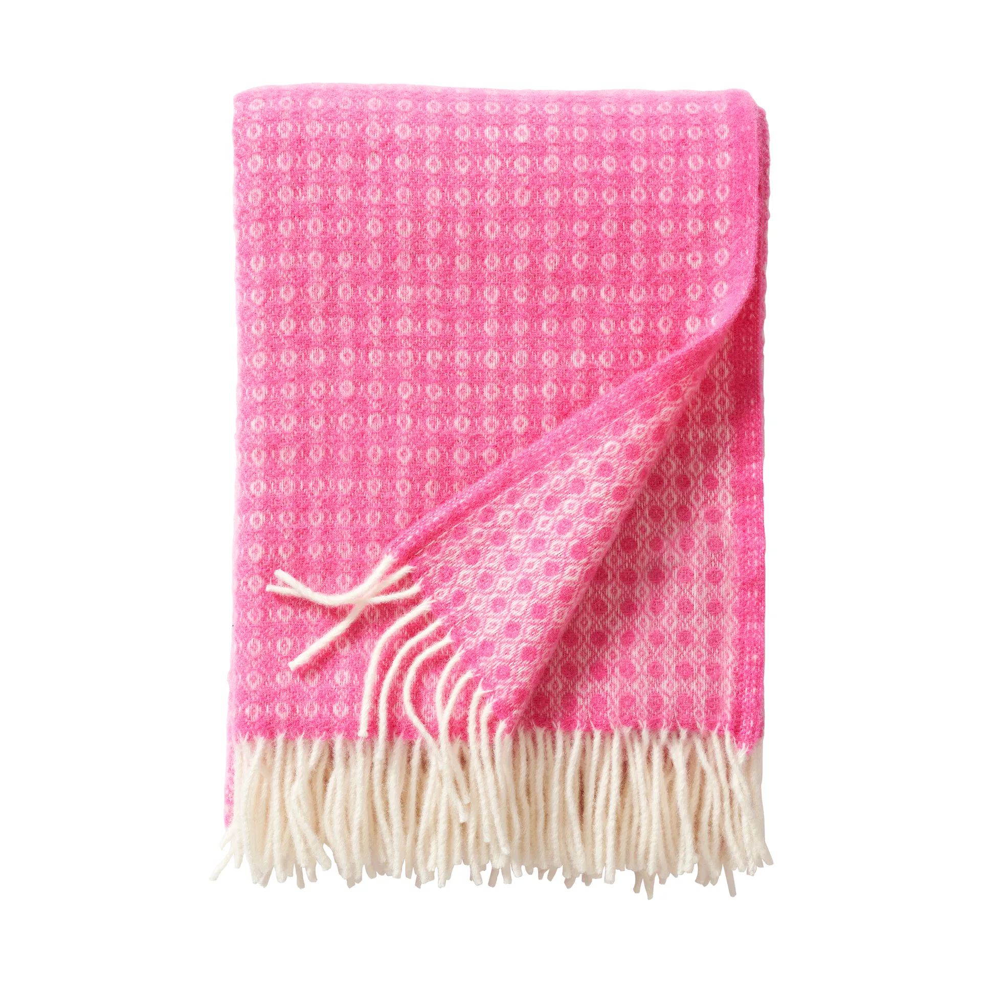 Loop Wollen plaid 130x200 cm, Hot pink Klippan Yllefabrik
