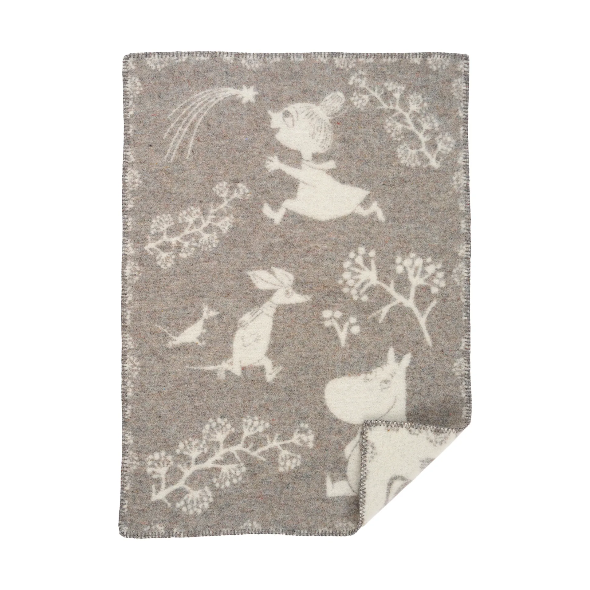 Moomin winterland babydeken 65x90 cm, Grijs Klippan Yllefabrik