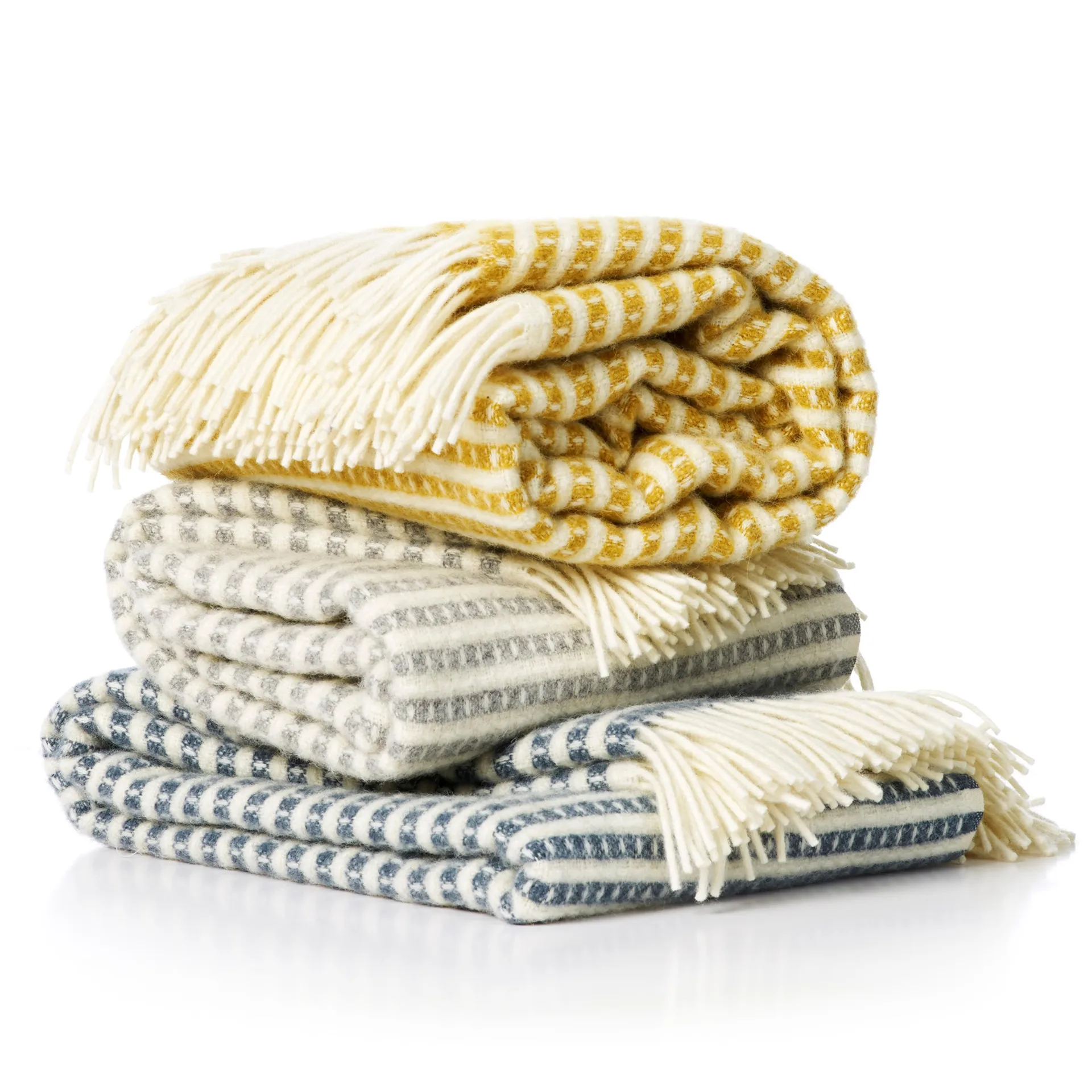 Olle wolplaid, lichtgrijs Klippan Yllefabrik