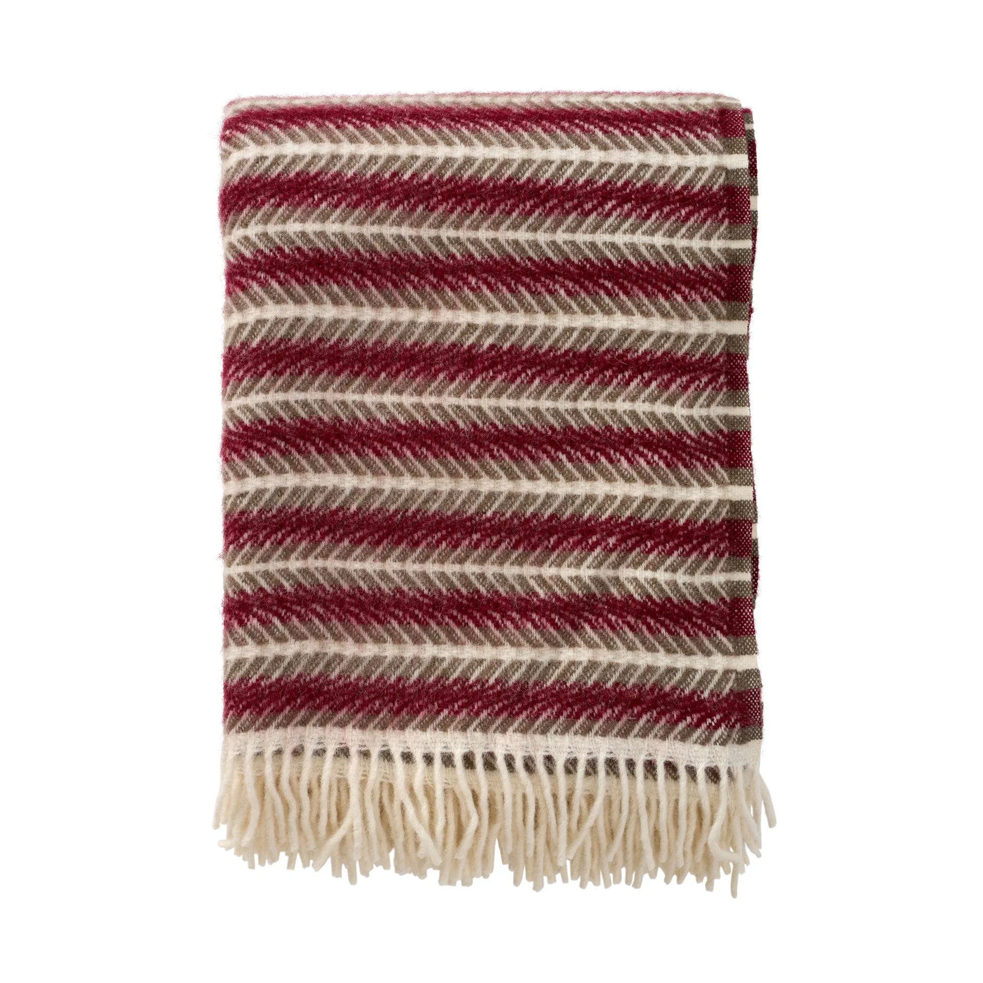 Oscar wollen plaid 130x200 cm, Multi bordeaux Klippan Yllefabrik