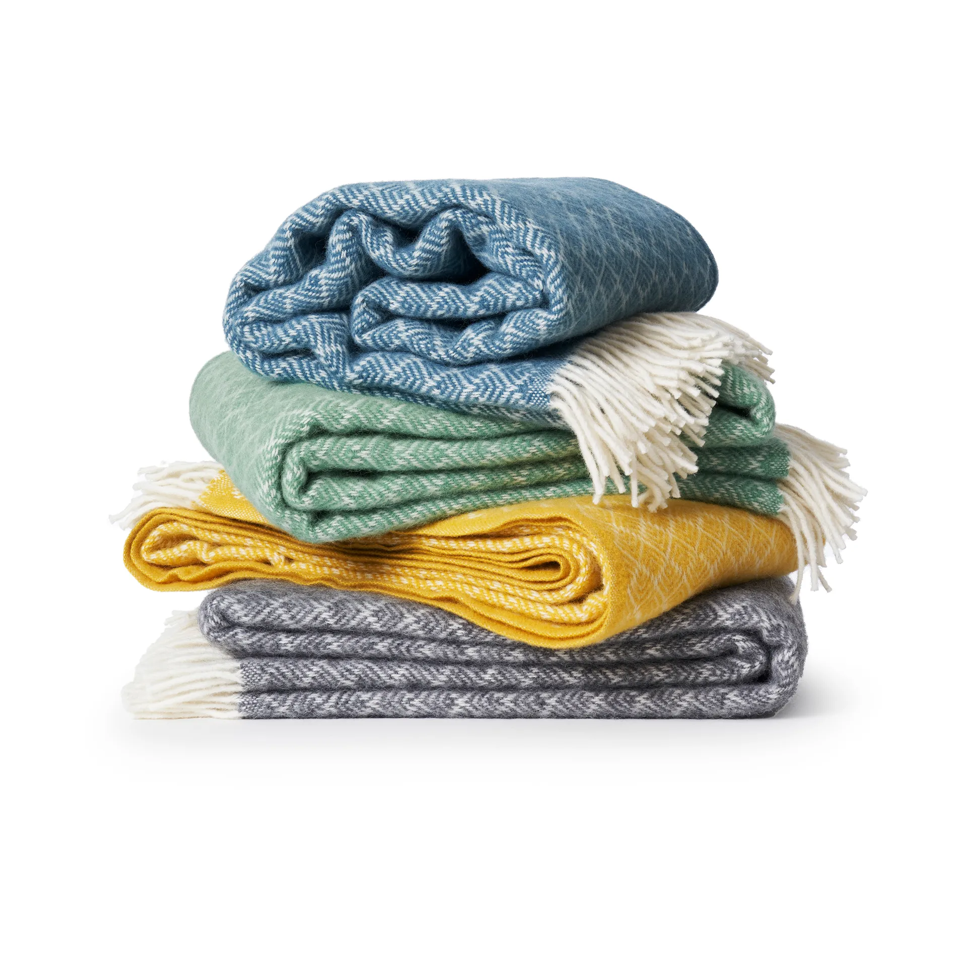 Pampas wollen plaid 130x200 cm, Geel Klippan Yllefabrik