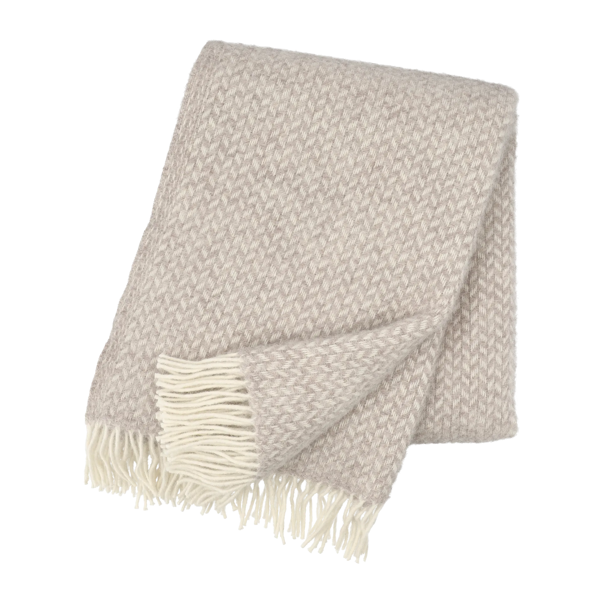 Polka wollen plaid, Beige Klippan Yllefabrik