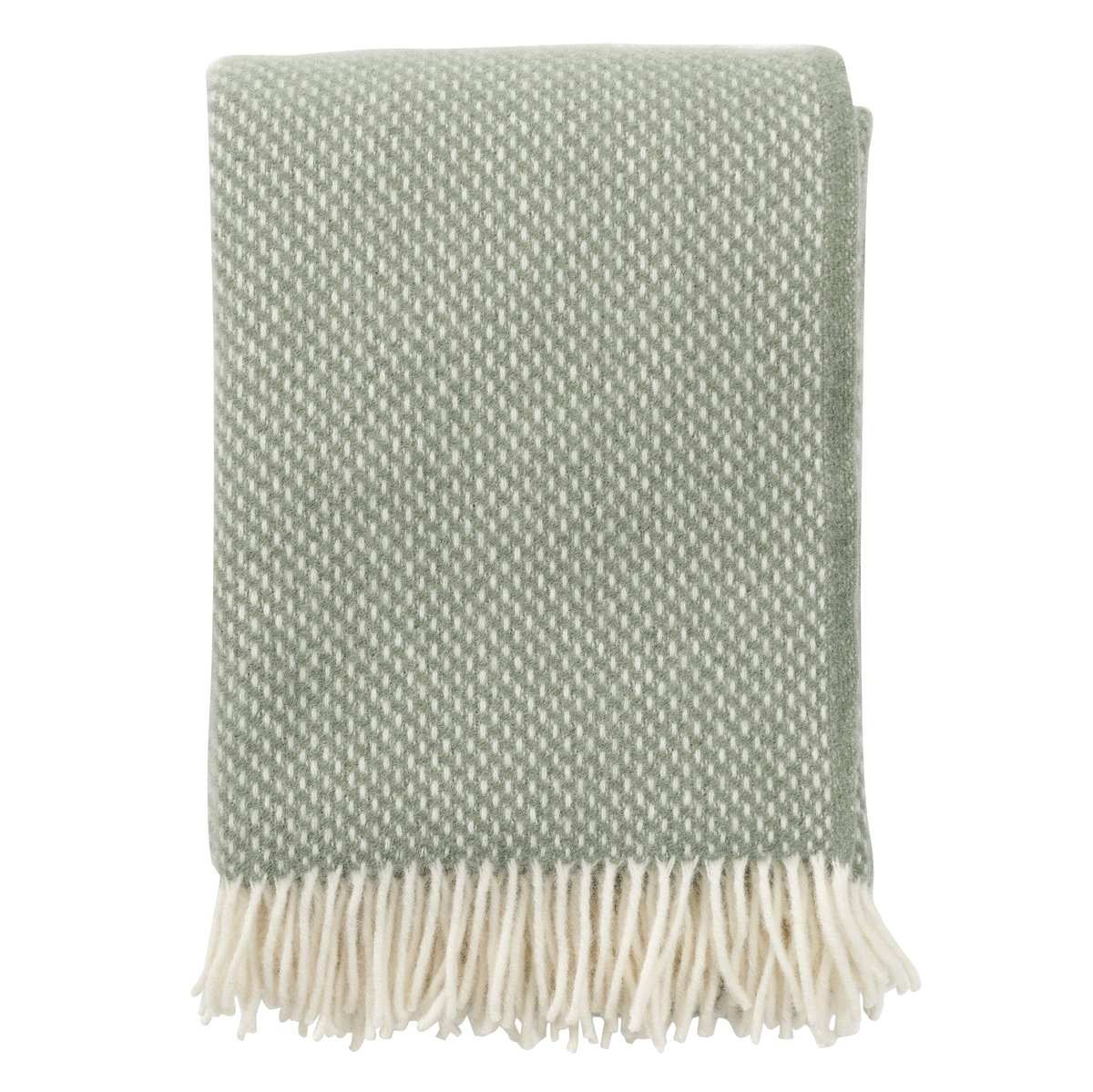 Klippan Yllefabrik Preppy plaid Dusty green | Scandinavisch Interieur | Wollen dekens & spreien | Groen