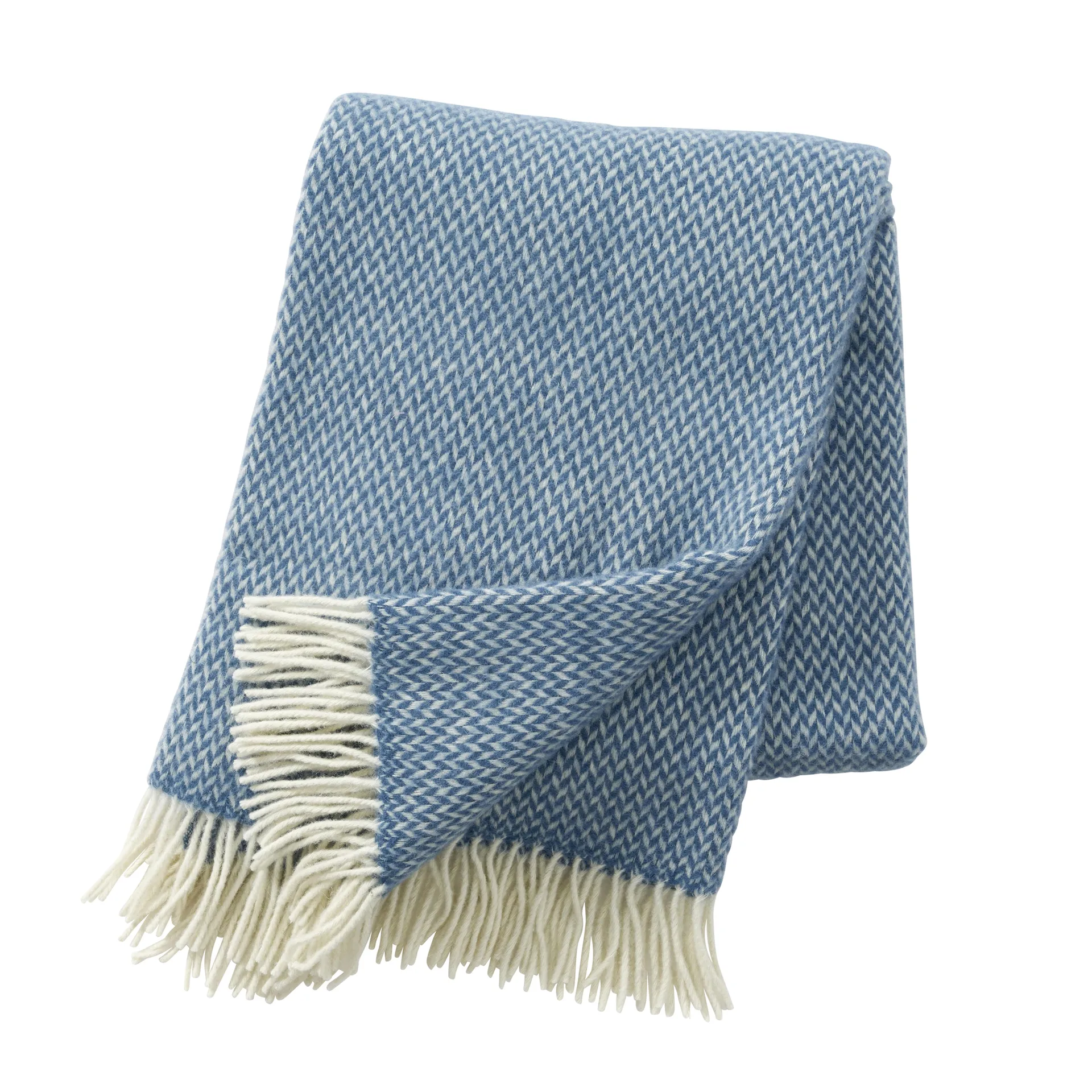 Pulse wollen plaid, china blue (blauw) Klippan Yllefabrik