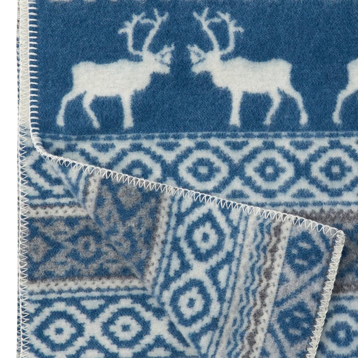 Sarek wollen deken, blauw-grijs Klippan Yllefabrik