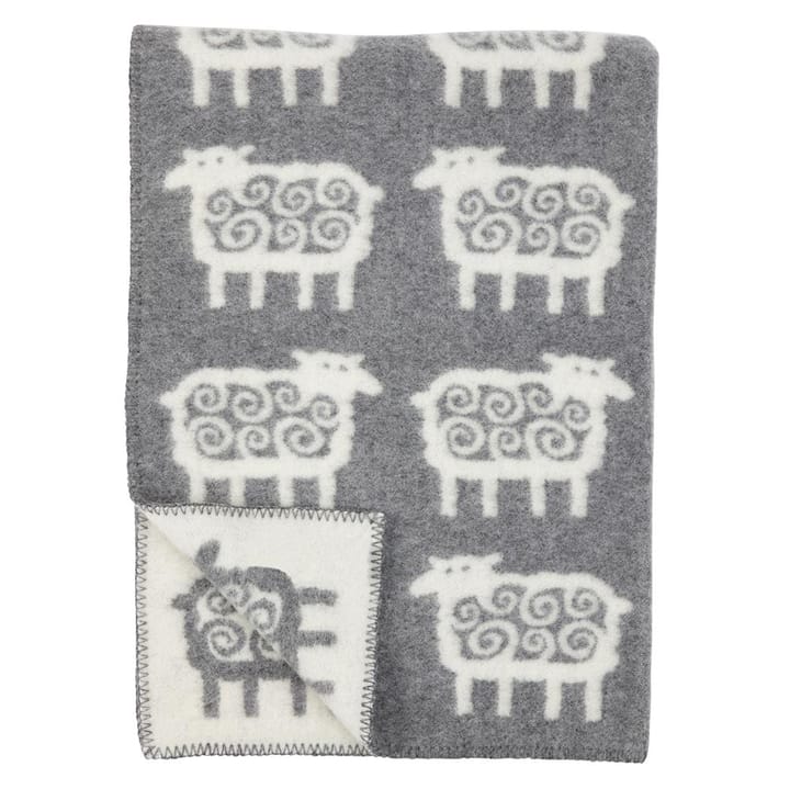 Schapen wollen deken - grijs 90 x 130 cm. - Klippan Yllefabrik