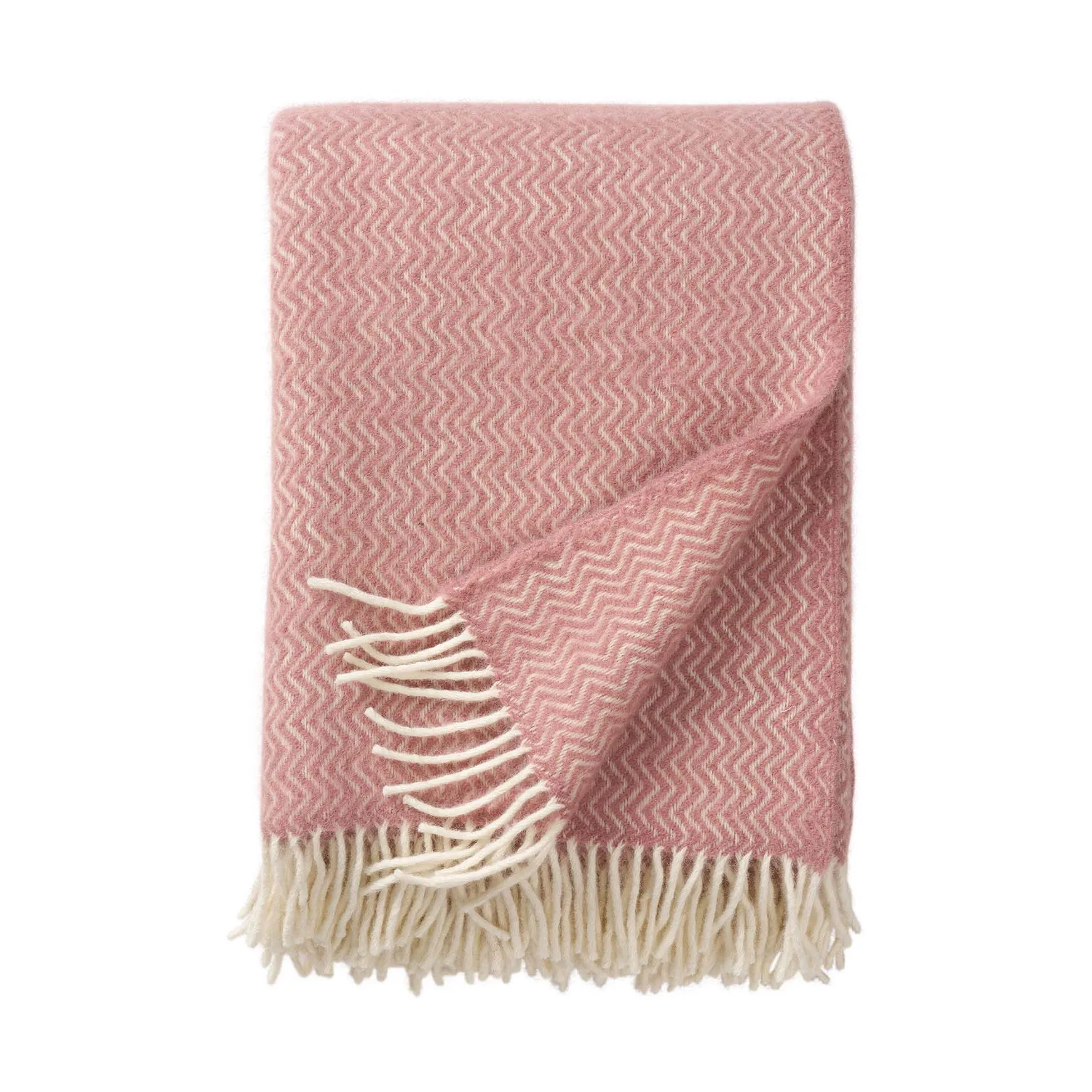 Sorbet wollen plaid 130x200 cm, Powder pink Klippan Yllefabrik