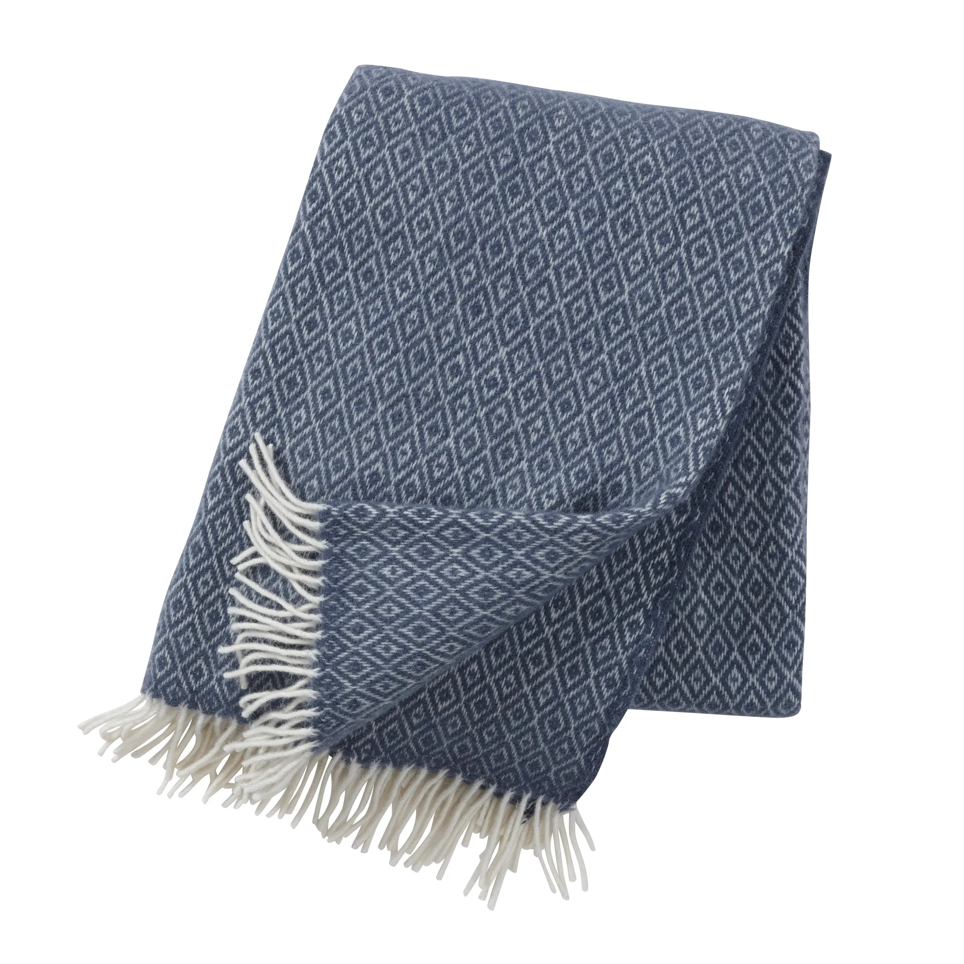 Stella wollen plaid, rook blauw Klippan Yllefabrik
