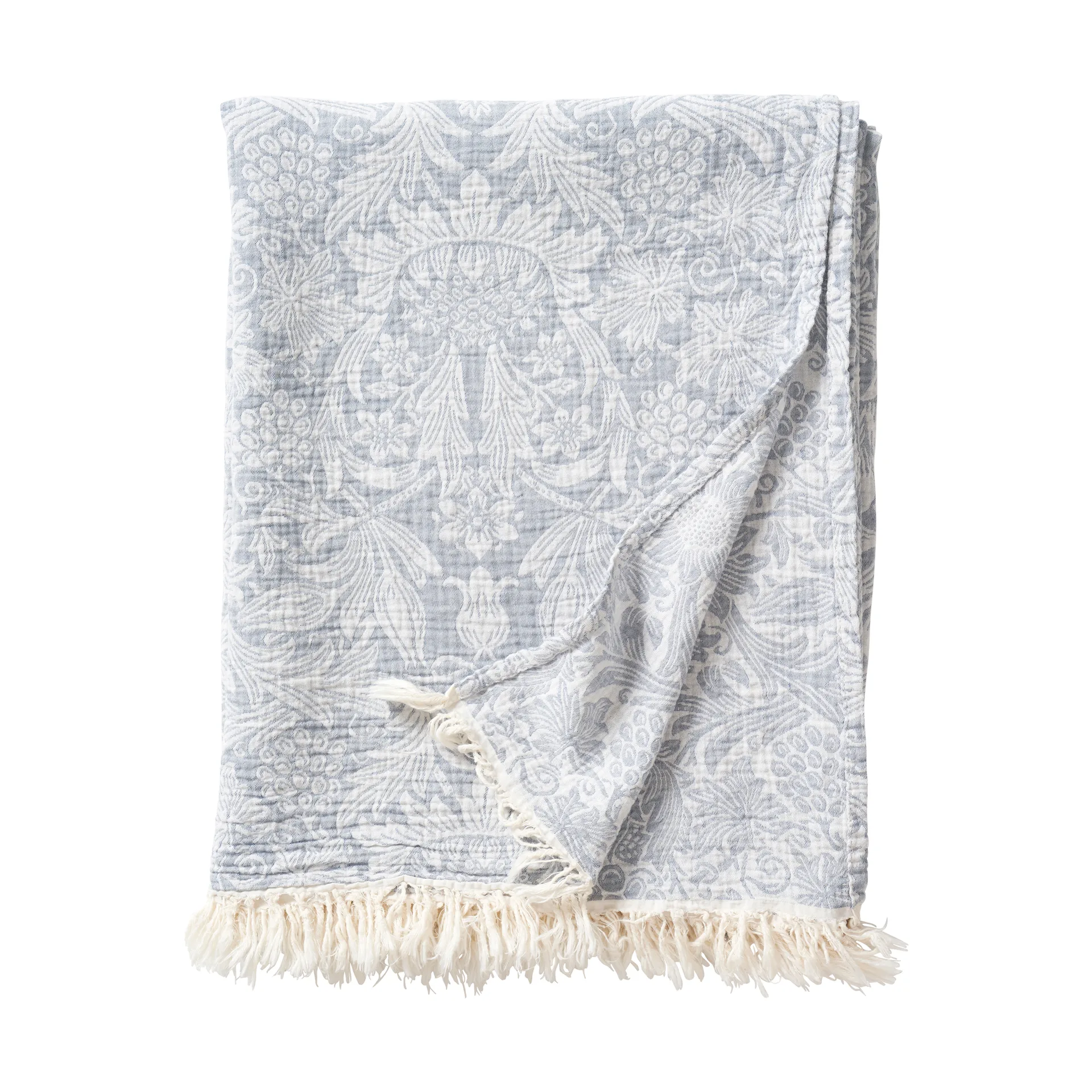 Sunflower katoenen plaid 140x200 cm, Dark denim Klippan Yllefabrik