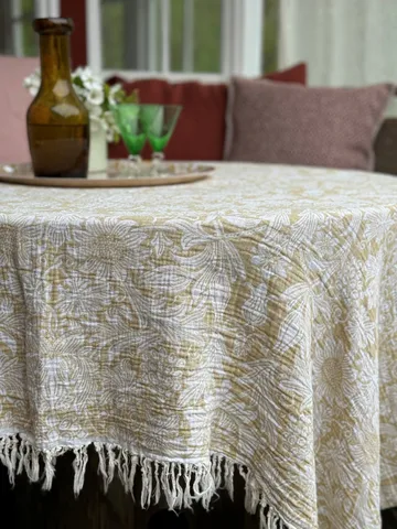 Sunflower katoenen plaid 140x200 cm - Golden - Klippan Yllefabrik