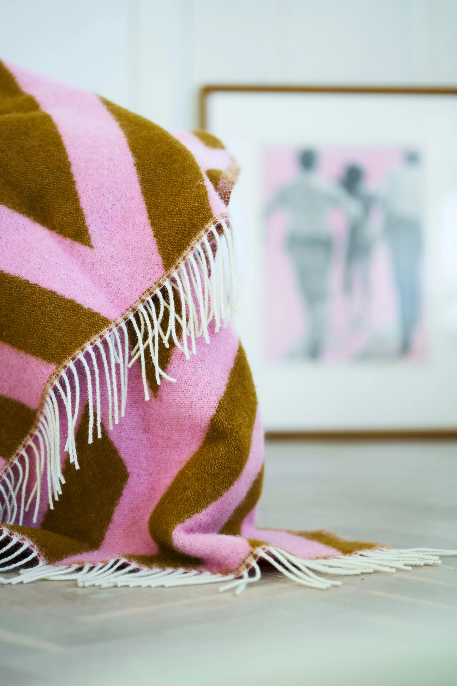 Tangent wollen deken 130x200 cm, Pink-carmel Klippan Yllefabrik