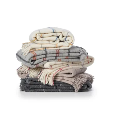 Tartan wollen plaid 130x200 cm - Lichtgrijs - Klippan Yllefabrik