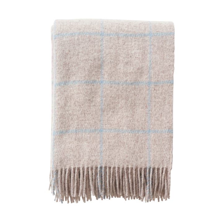 Vinga wollen plaid - Beige-blauw - Klippan Yllefabrik