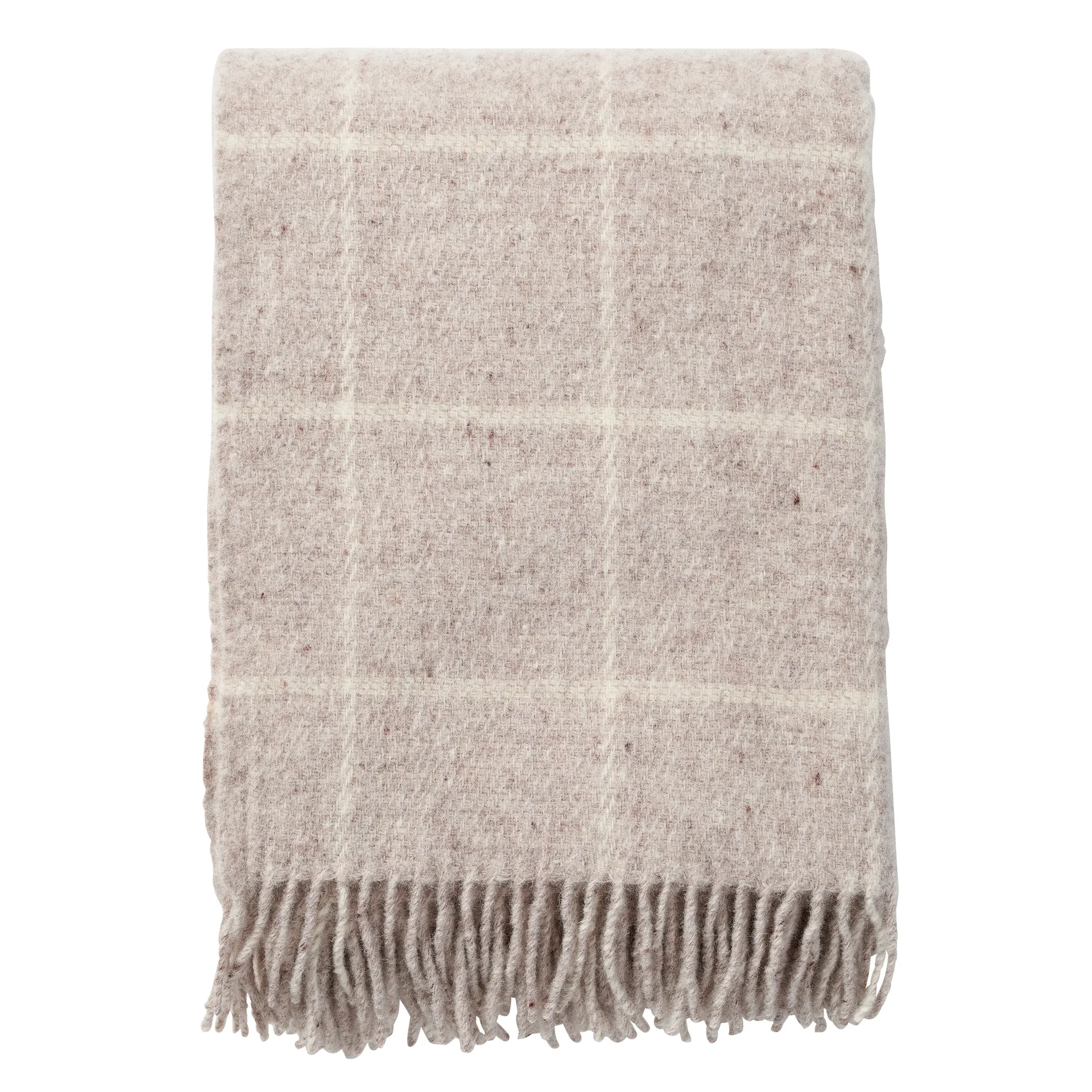 Vinga wollen plaid, Beige Klippan Yllefabrik