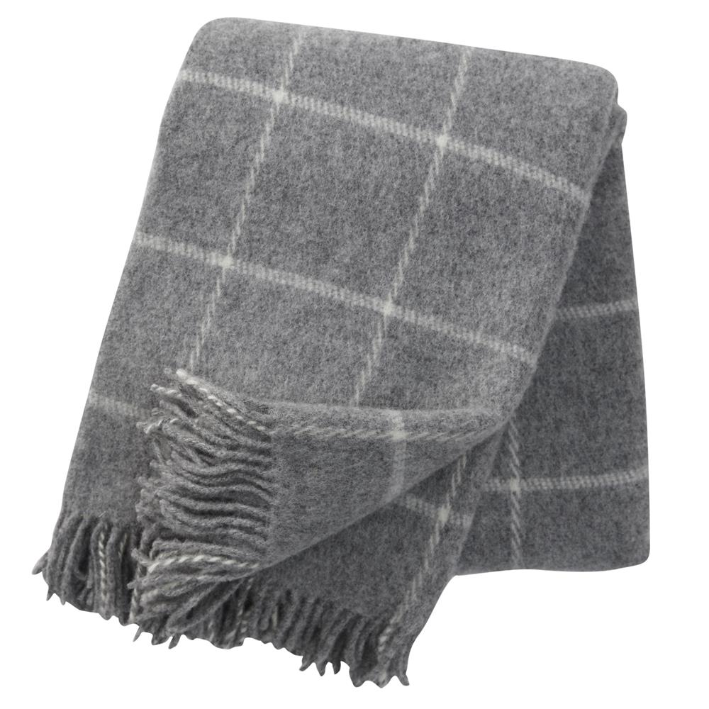 Klippan Yllefabrik Vinga wollen plaid lichtgrijs | Scandinavisch Interieur | Wollen dekens & spreien | Grijs