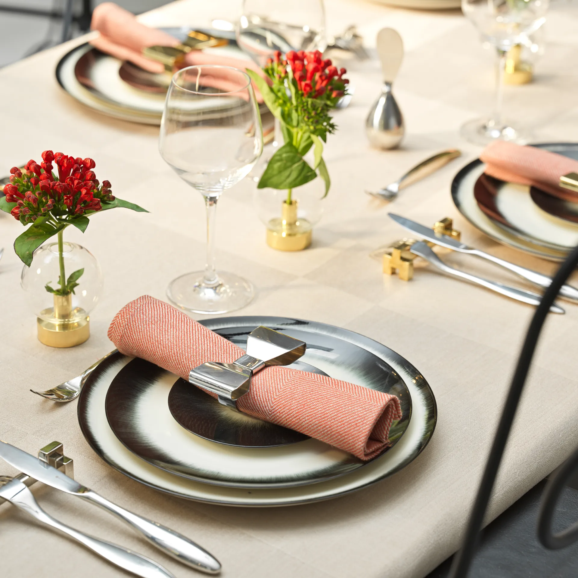 Bowie servetring 2-pack, Roestvrij staal KLONG