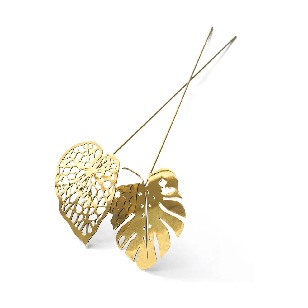 Brass leaves decoratie 2-pack, Water KLONG