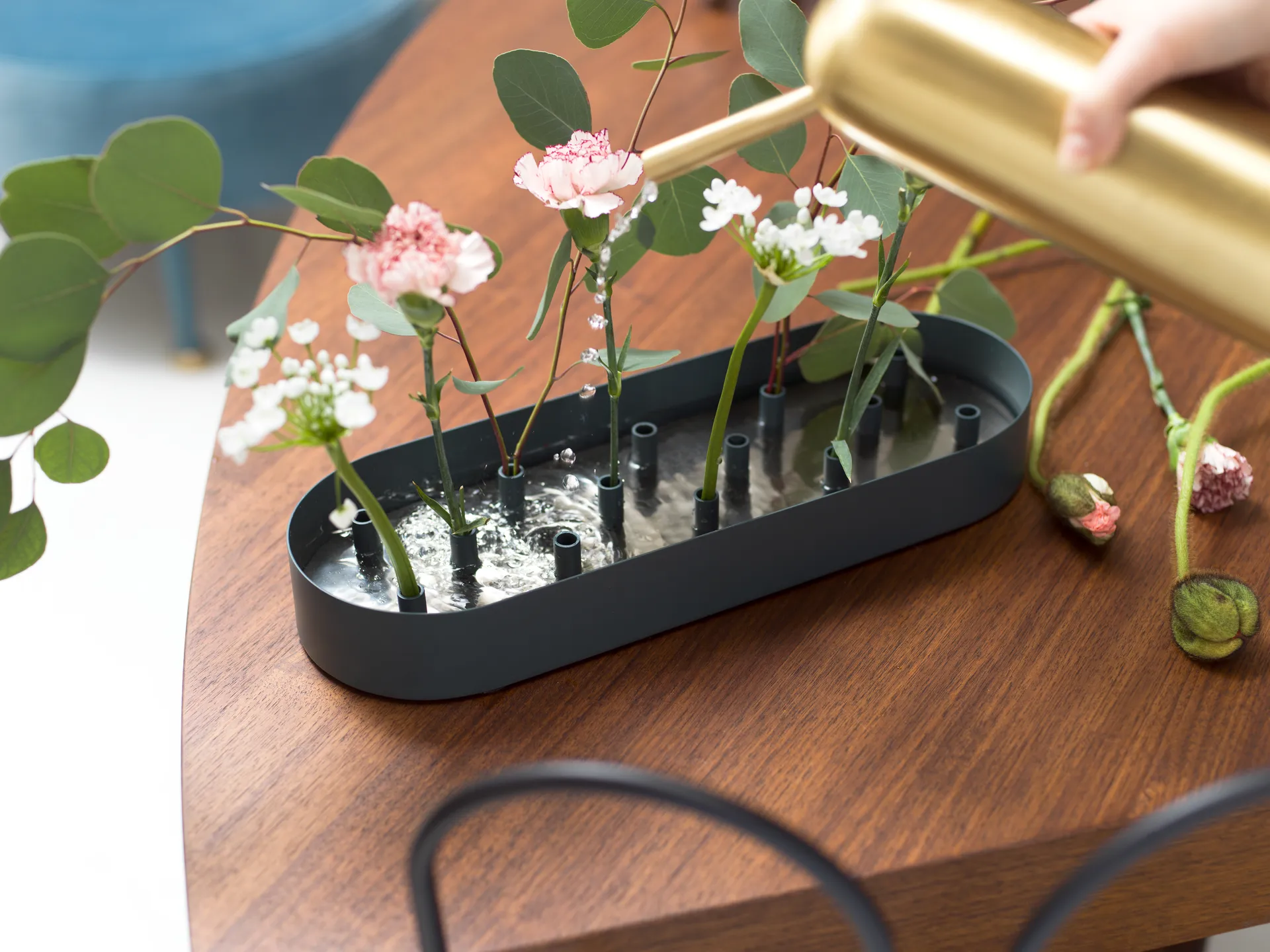 Jubel multifunctionele vaas 45x14 cm, Steel-blue KLONG