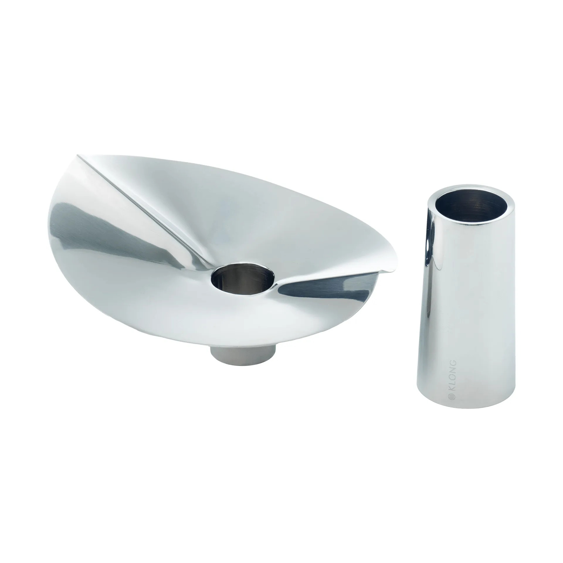 Löv vaas/kaarsenhouder, Roestvrij staal. 10 cm KLONG