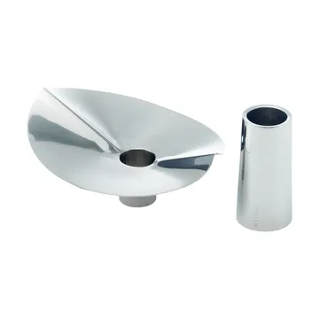 Löv vaas/kaarsenhouder - Roestvrij staal. 10 cm - KLONG
