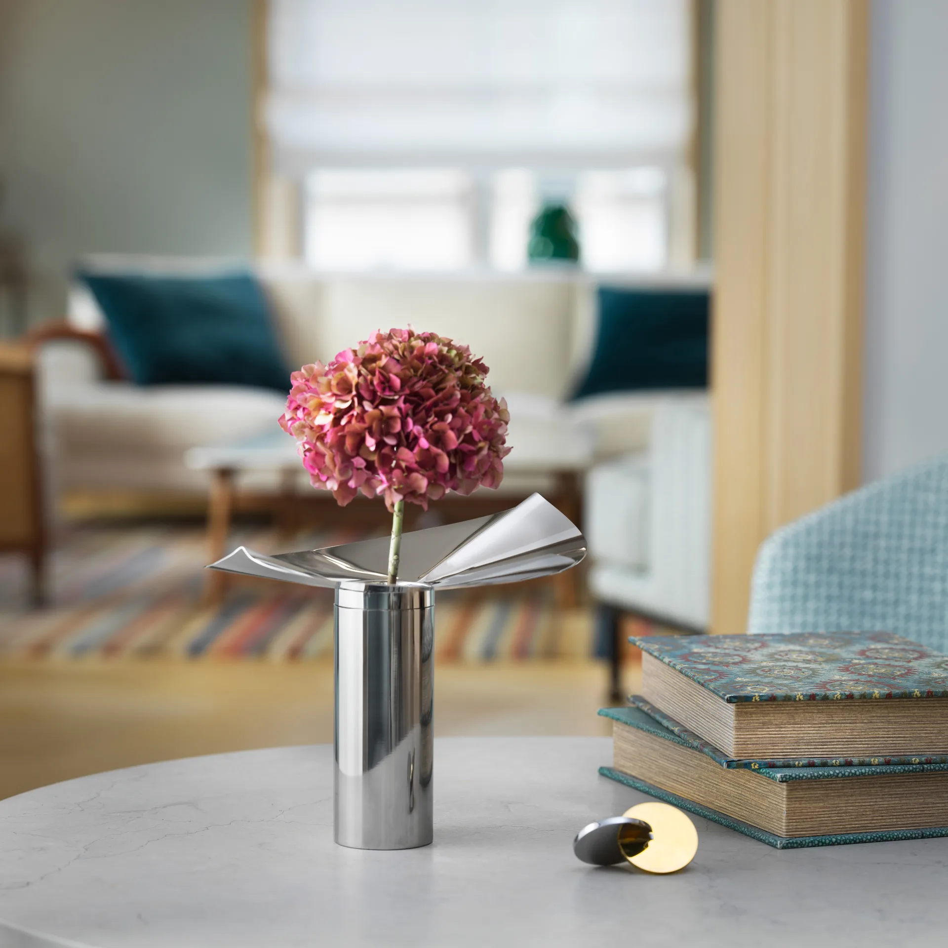 Löv vaas/kaarsenhouder, Roestvrij staal KLONG