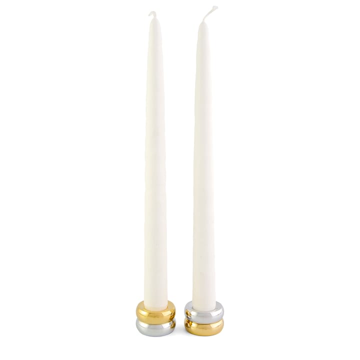 Marriage Duo kaarsenhouder 2-delig, Messing-zilver KLONG