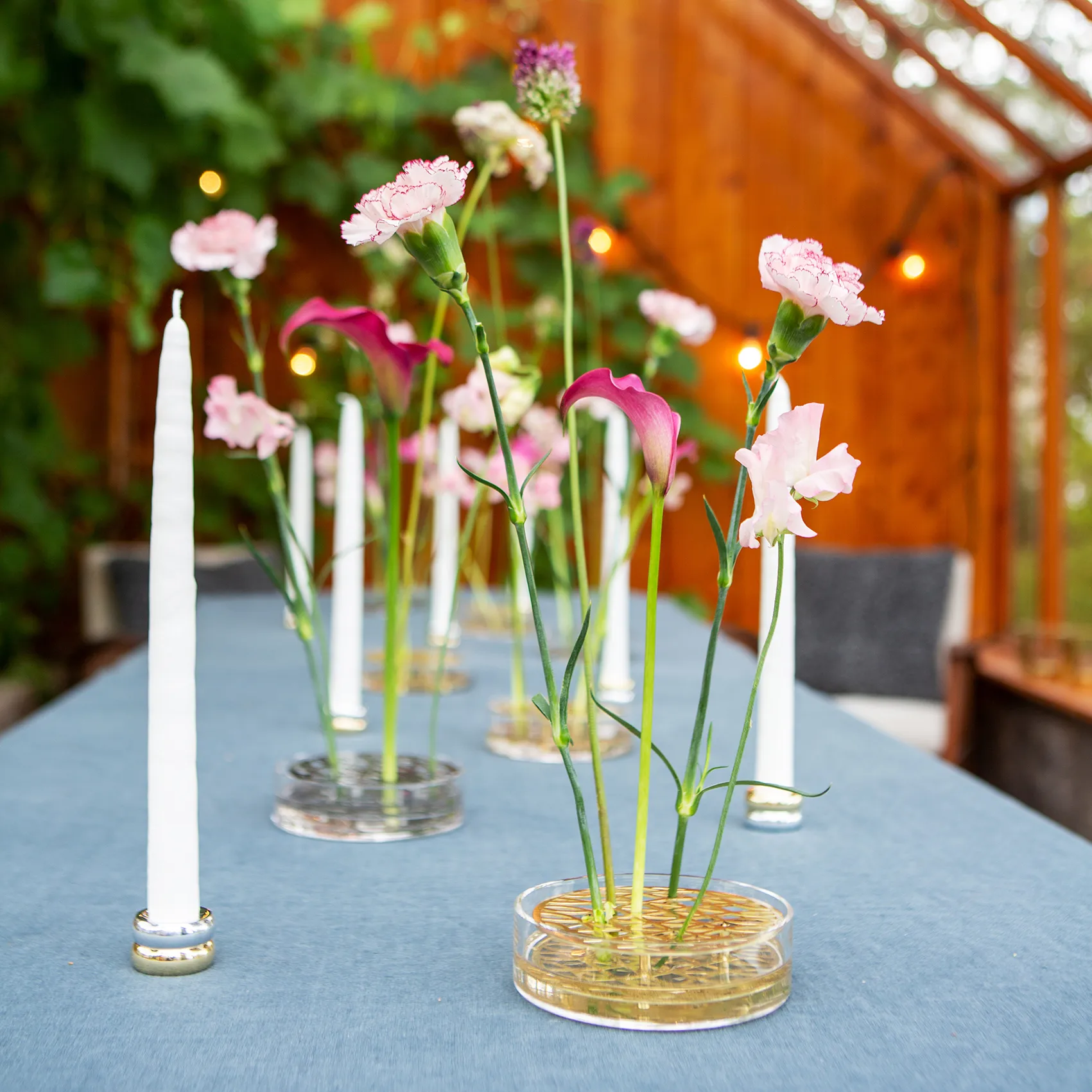 Marriage Duo kaarsenhouder 2-delig, Messing-zilver KLONG