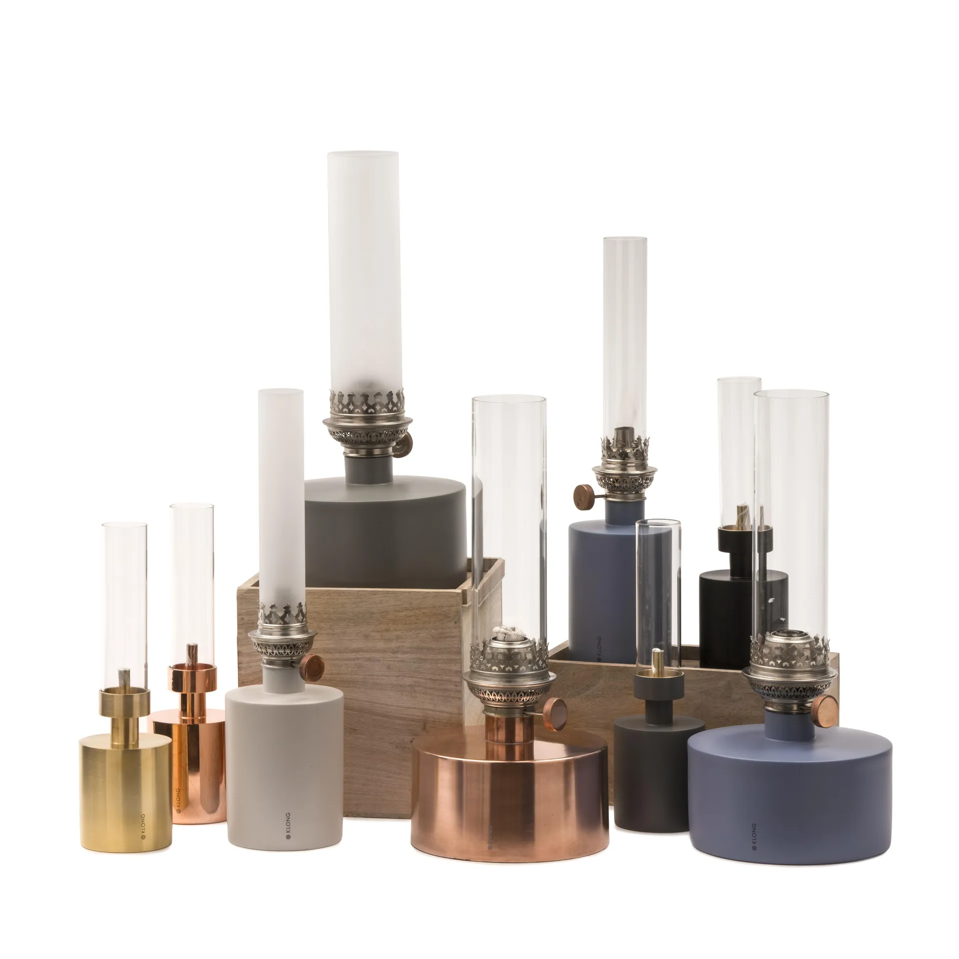 Patina olielamp - klein, zwart KLONG