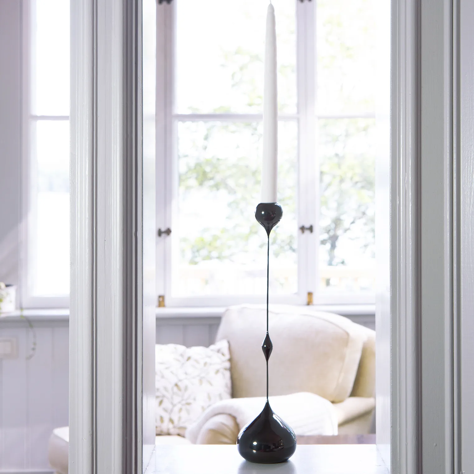 Tender kaarsenhouder hoog, Zwart KLONG