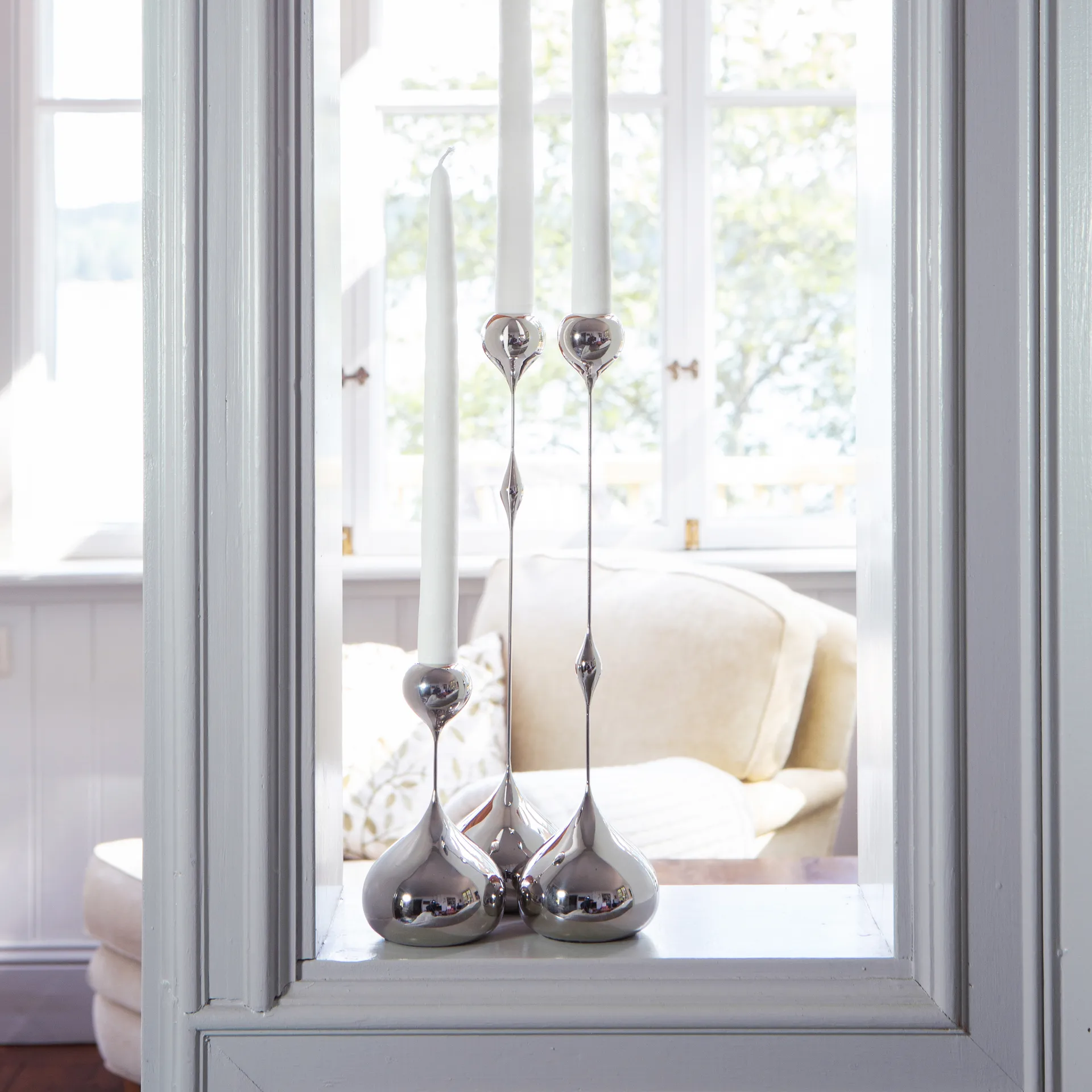 Tender kaarsenhouder laag, Nikkel KLONG