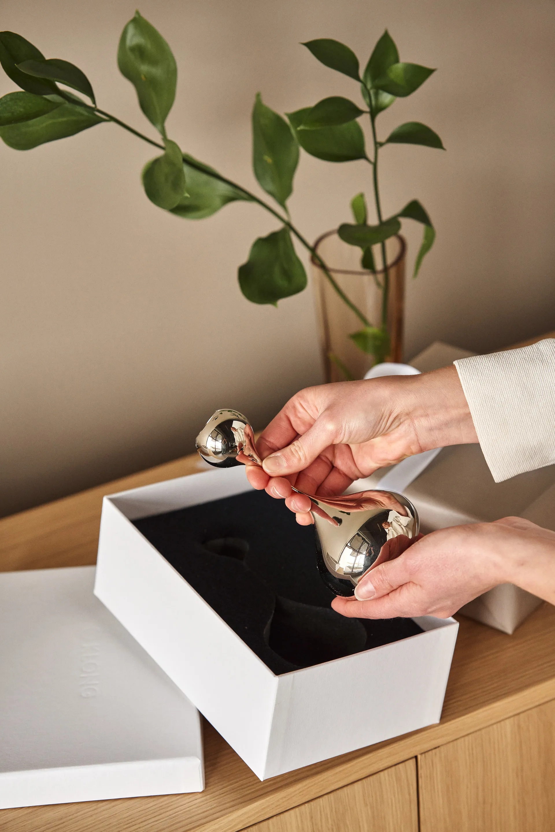 Tender kandelaar klein, Nikkel KLONG