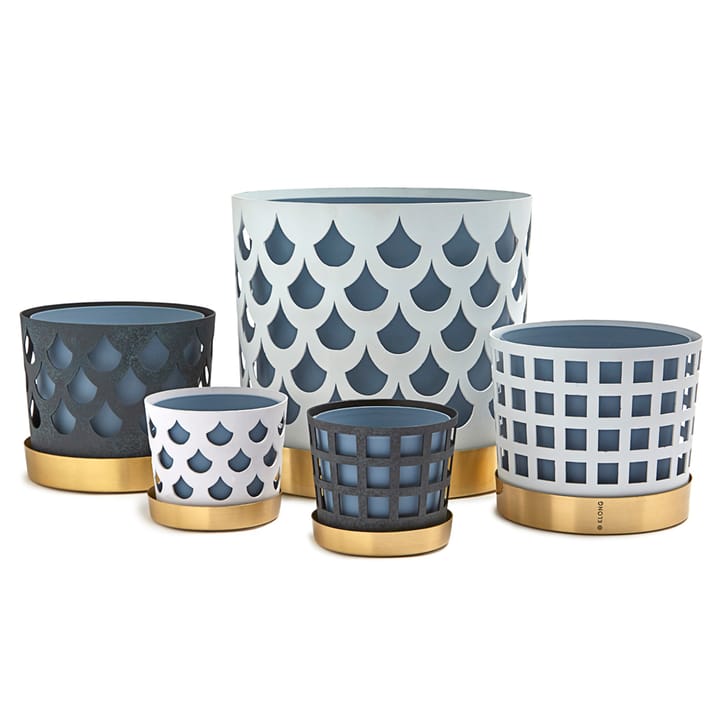 Trio bloempot drop, middel Ø18 cm, Blauw KLONG