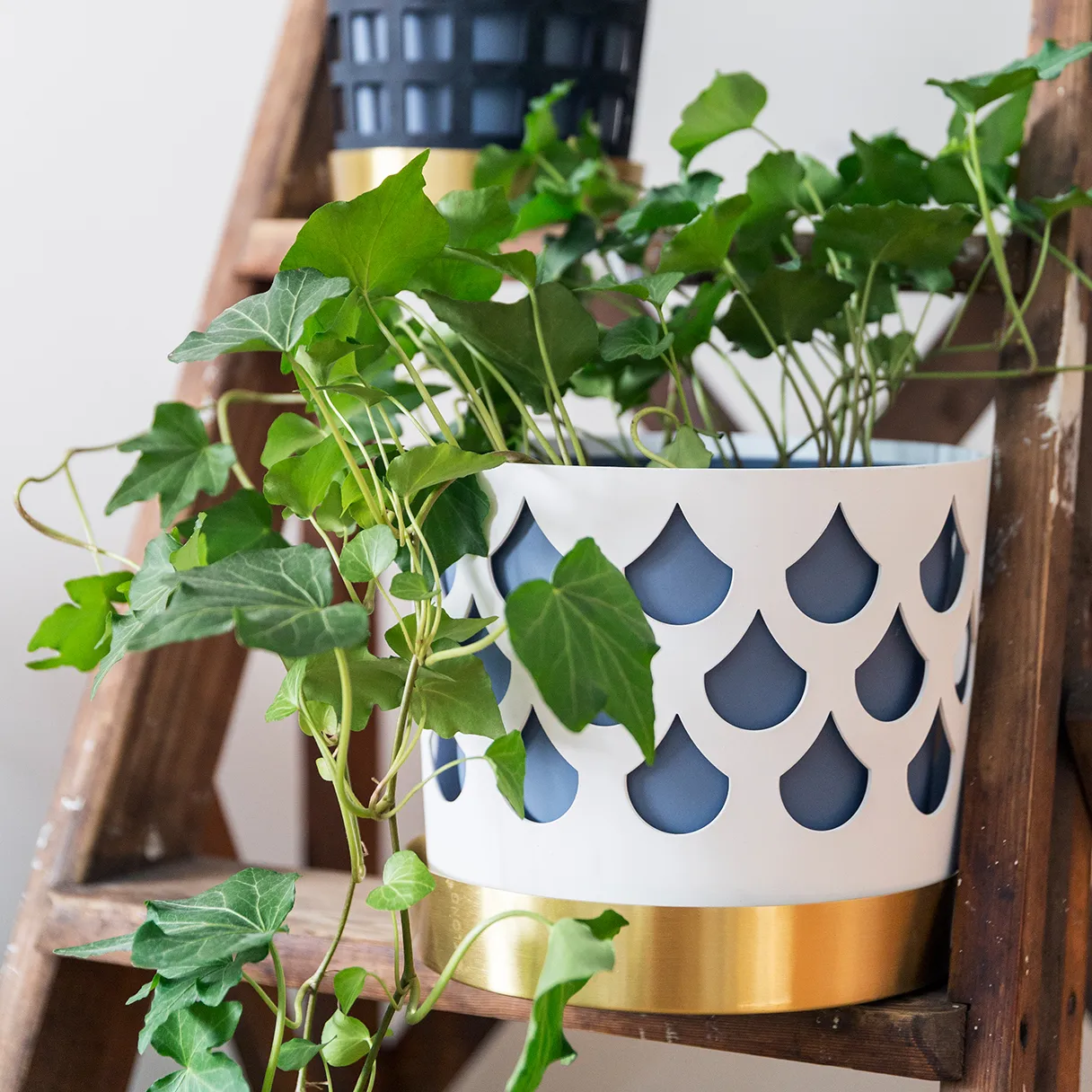 Trio bloempot drop, middel Ø18 cm, Wit KLONG