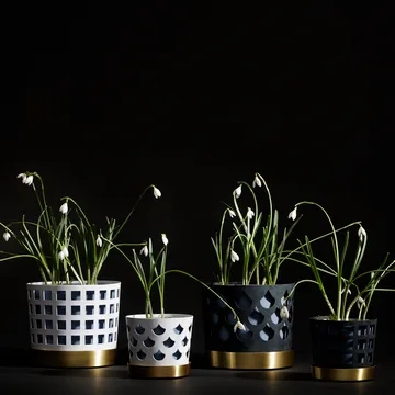 Trio bloempot square - middel - wit - KLONG