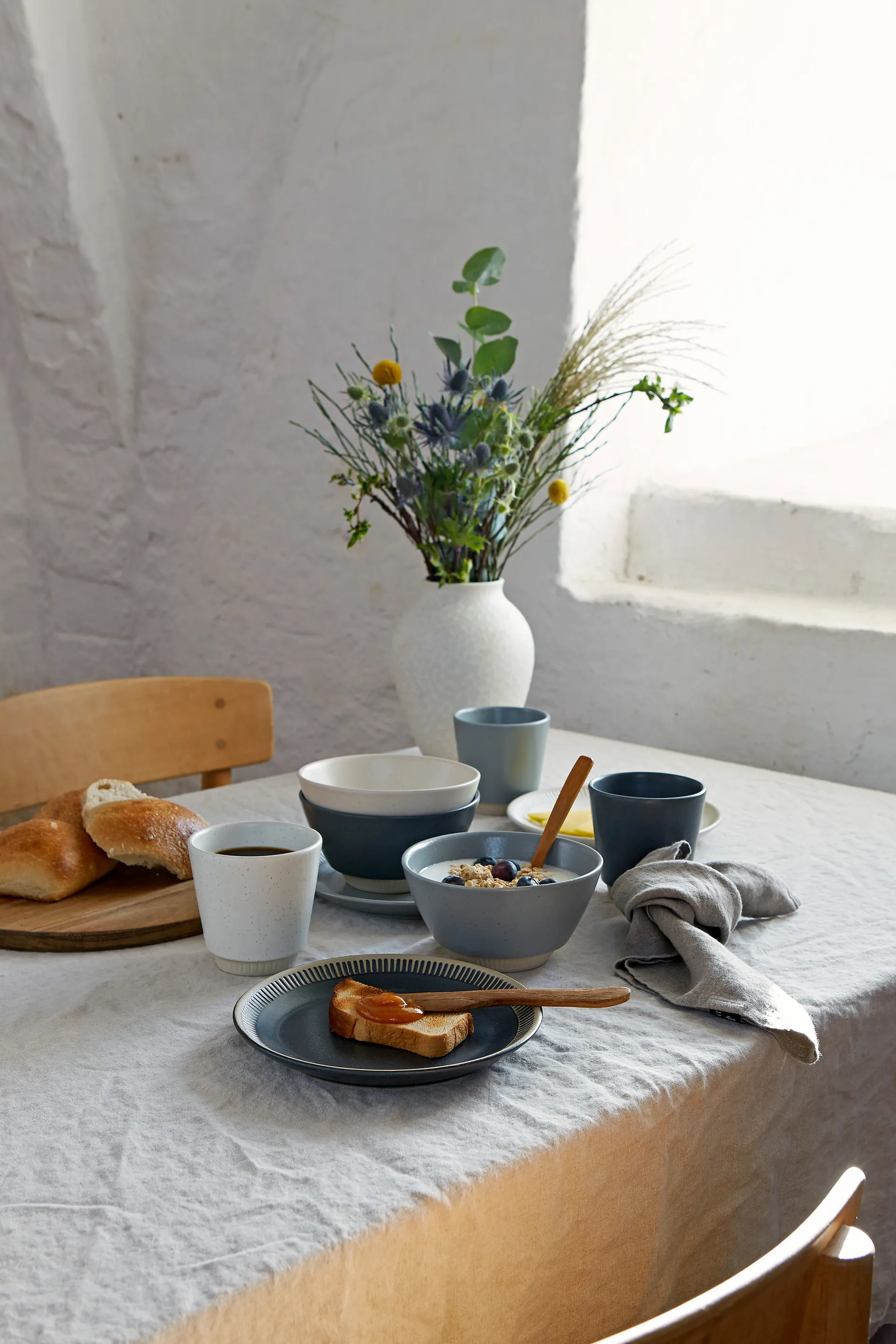 Colorit bord Ø19 cm, Donkergrijs Knabstrup Keramik