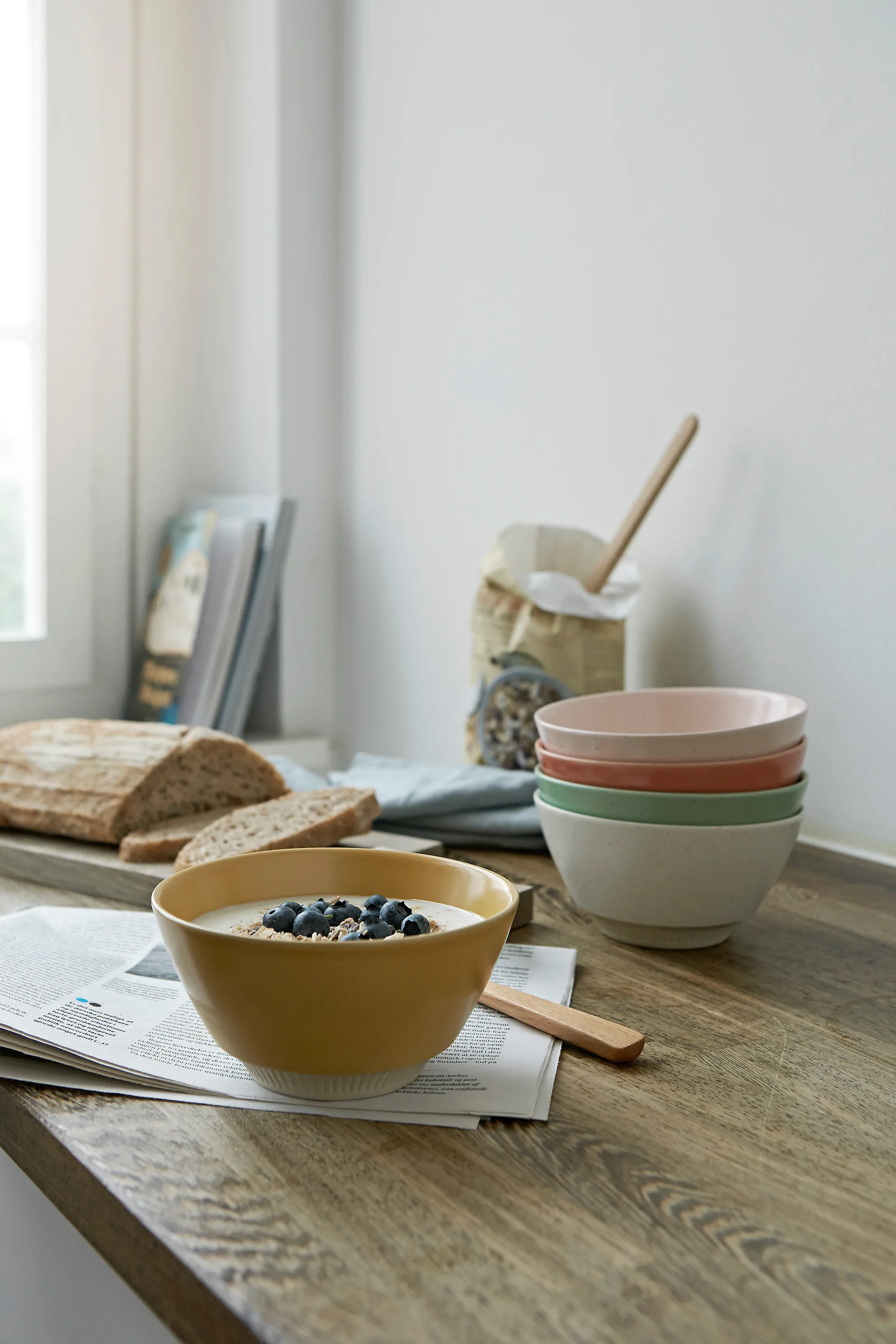 Colorit kom Ø14 cm, Roze Knabstrup Keramik