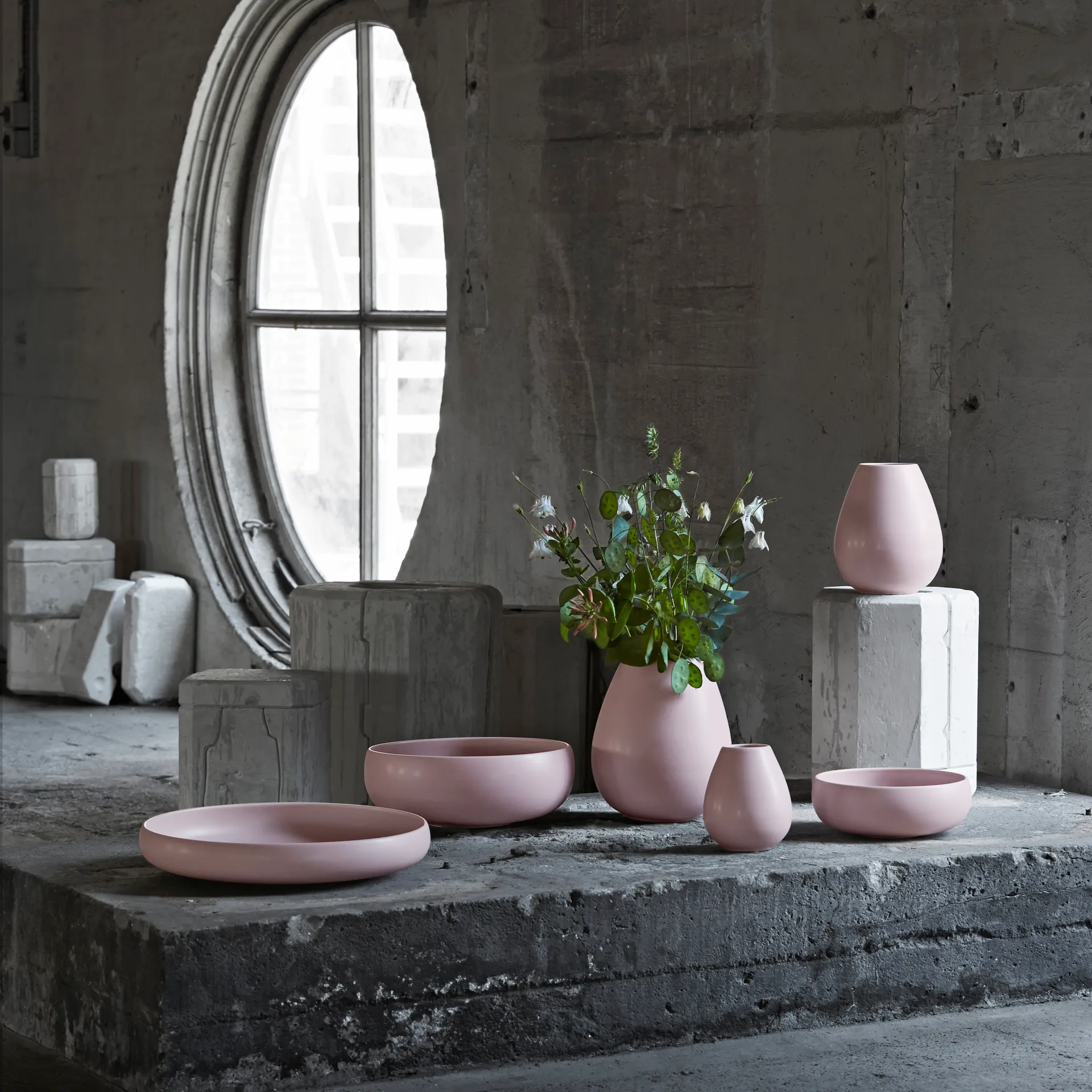 Earth kom 22 cm, Roze Knabstrup Keramik