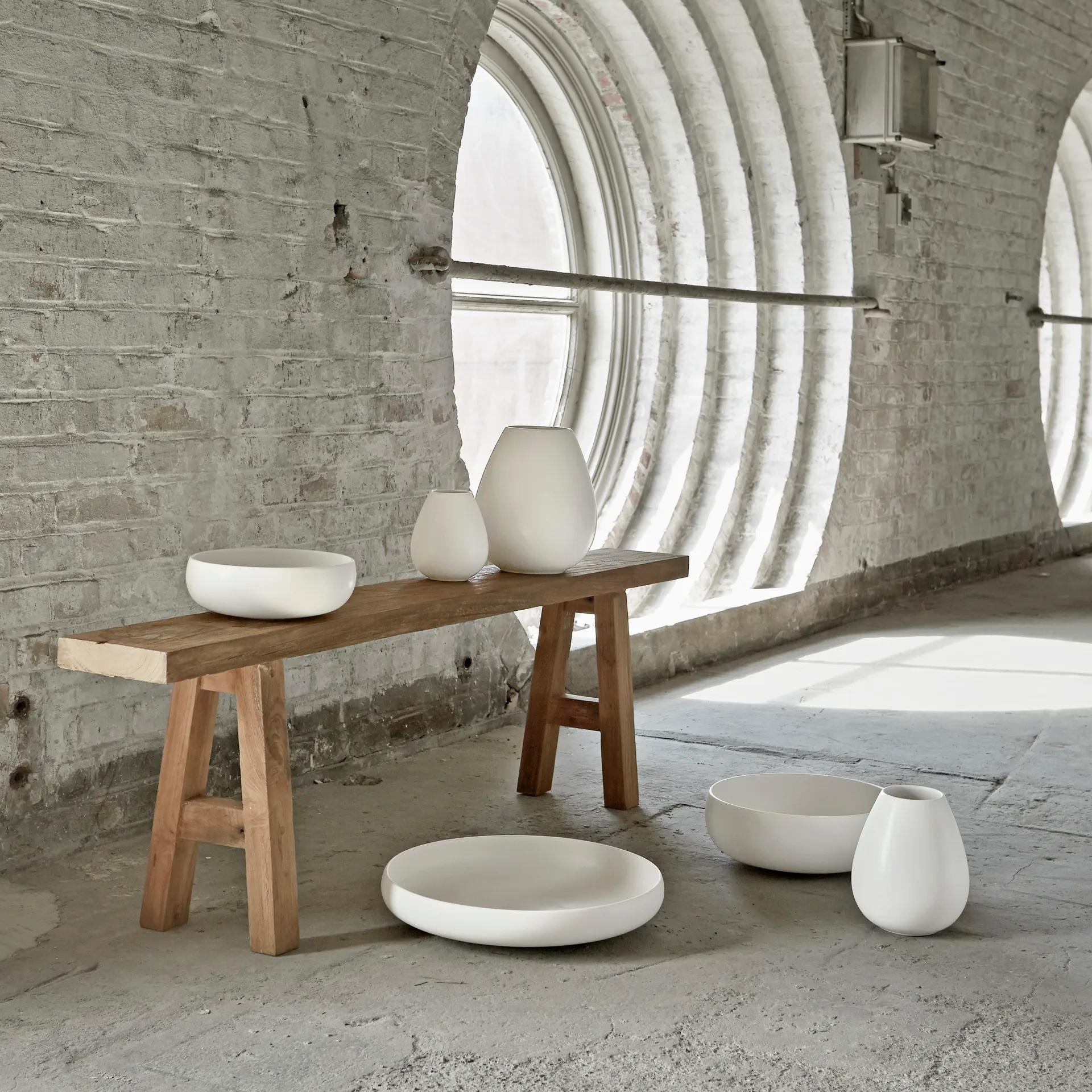 Earth vaas 14 cm, Wit Knabstrup Keramik