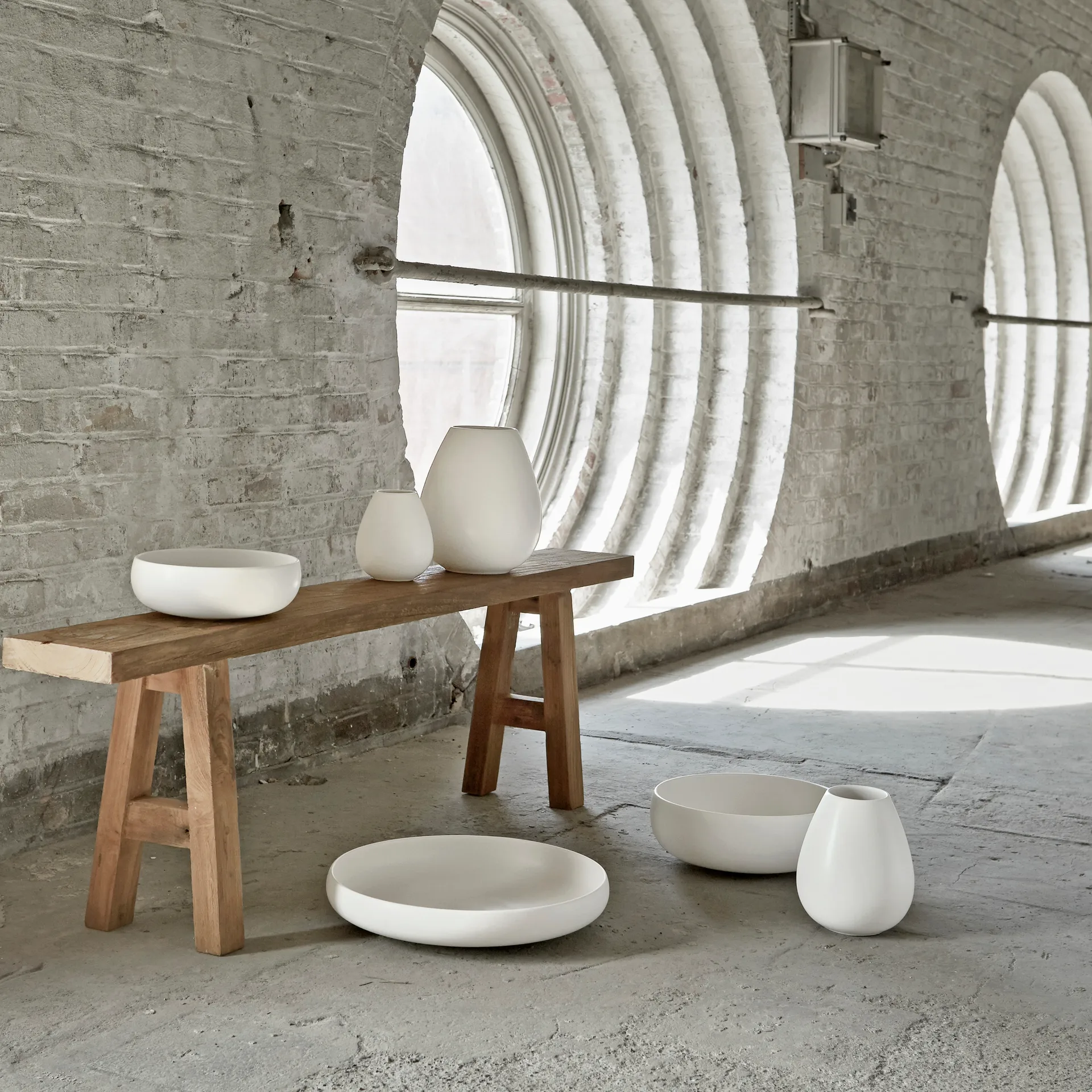 Earth vaas 19 cm, Wit Knabstrup Keramik