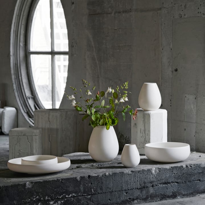 Earth vaas 24 cm, Kalk-wit Knabstrup Keramik