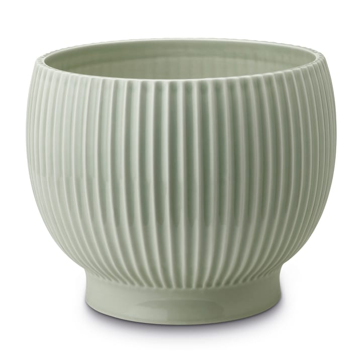 Knabstrup pot geribbeld Ø16,5 cm - Mintgroen - Knabstrup Keramik