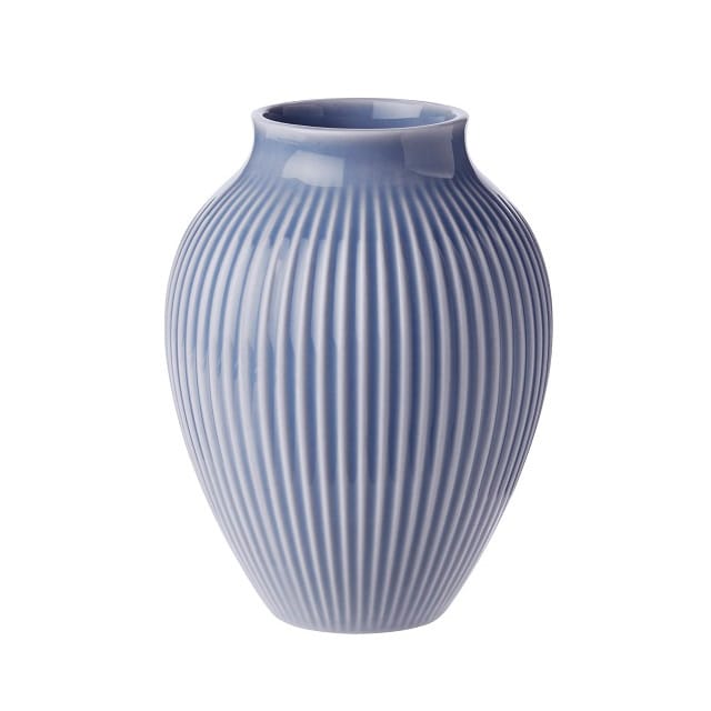 Knabstrup vaas geribbeld 12,5 cm - Lavendelblauw - Knabstrup Keramik