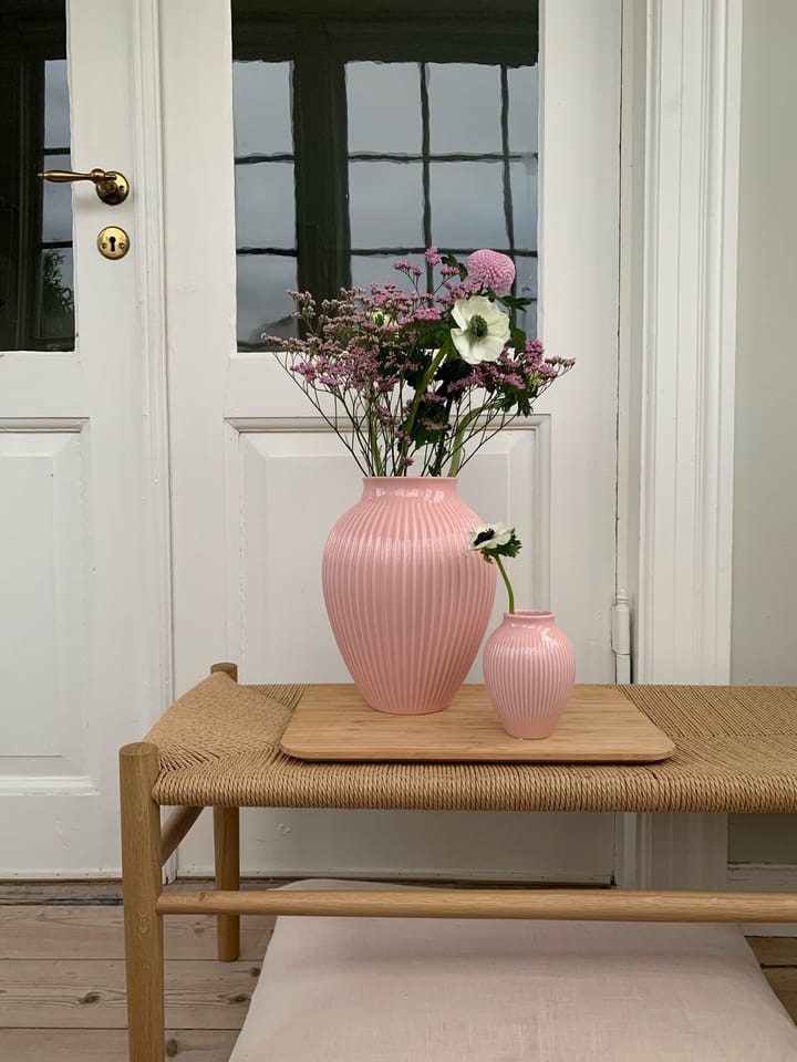 Knabstrup vaas geribbeld 12,5 cm, Roze Knabstrup Keramik