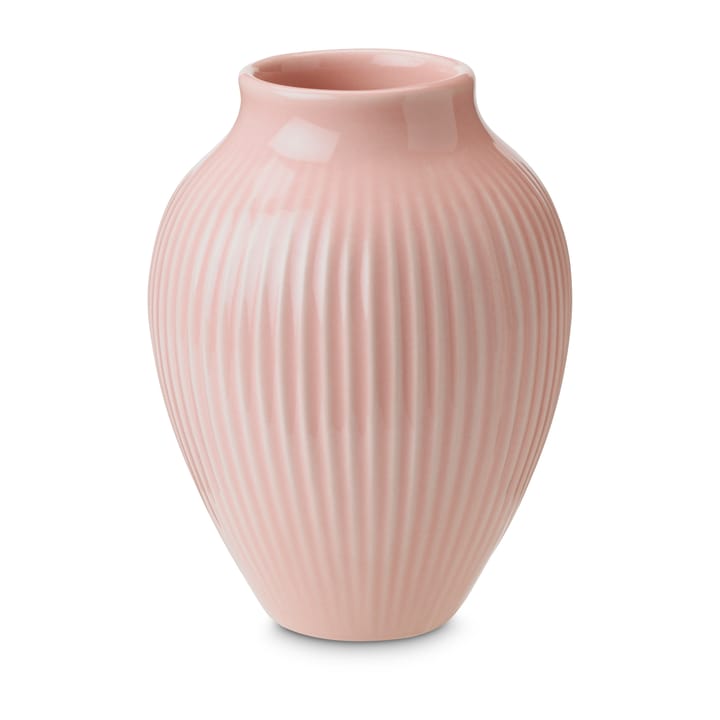 Knabstrup vaas geribbeld 12,5 cm - Roze - Knabstrup Keramik