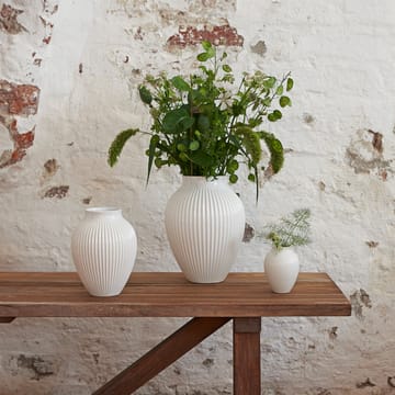Knabstrup vaas geribbeld 12,5 cm - Wit - Knabstrup Keramik