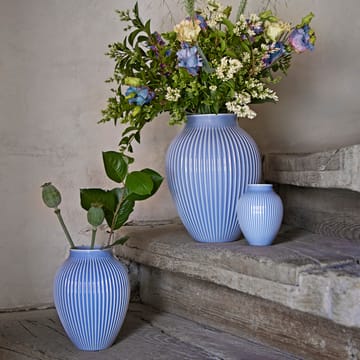 Knabstrup vaas geribbeld 20 cm - Lavendelblauw - Knabstrup Keramik