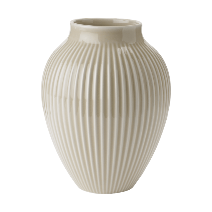 Knabstrup vaas geribbeld 20 cm - Ripple sand - Knabstrup Keramik