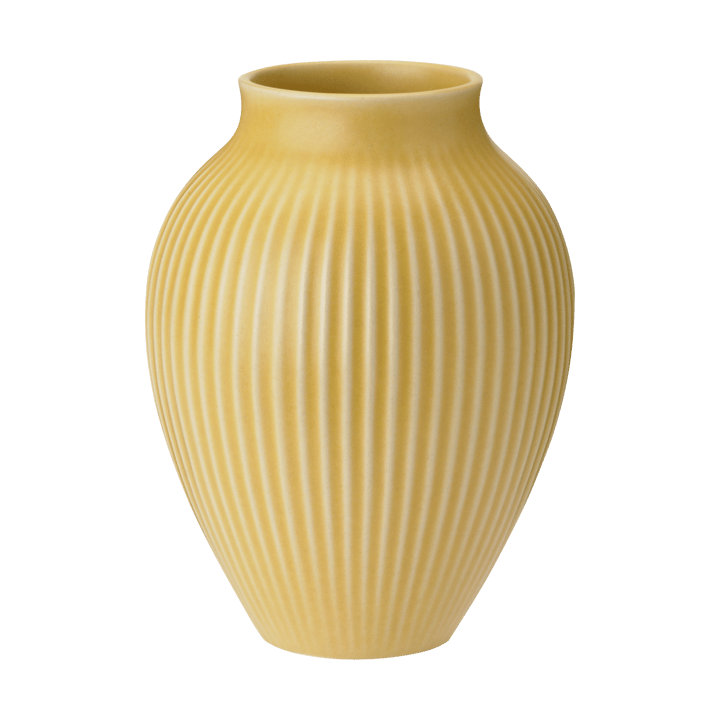 Knabstrup vaas geribbeld 20 cm - Yellow - Knabstrup Keramik